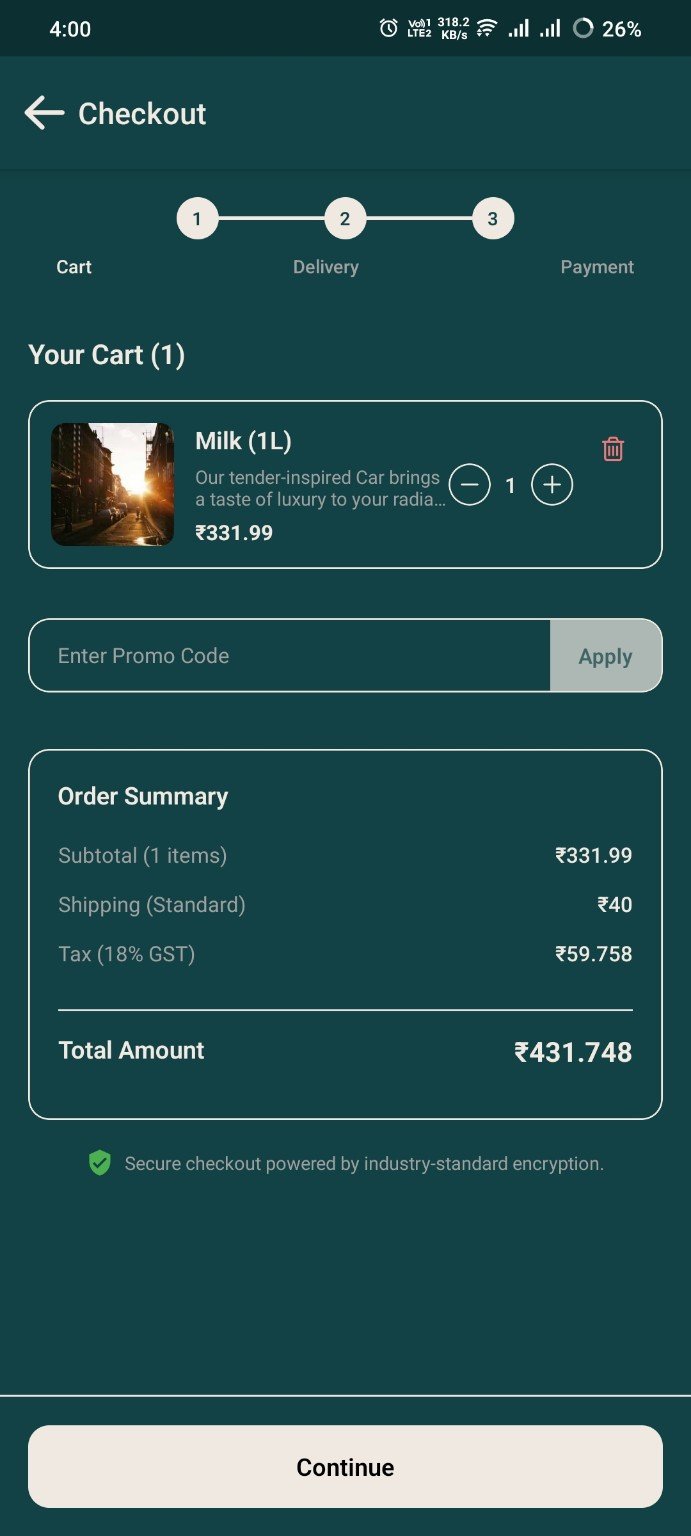 Qwikly Checkout Screen