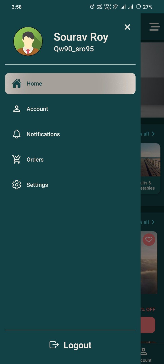 Qwikly Menu Screen