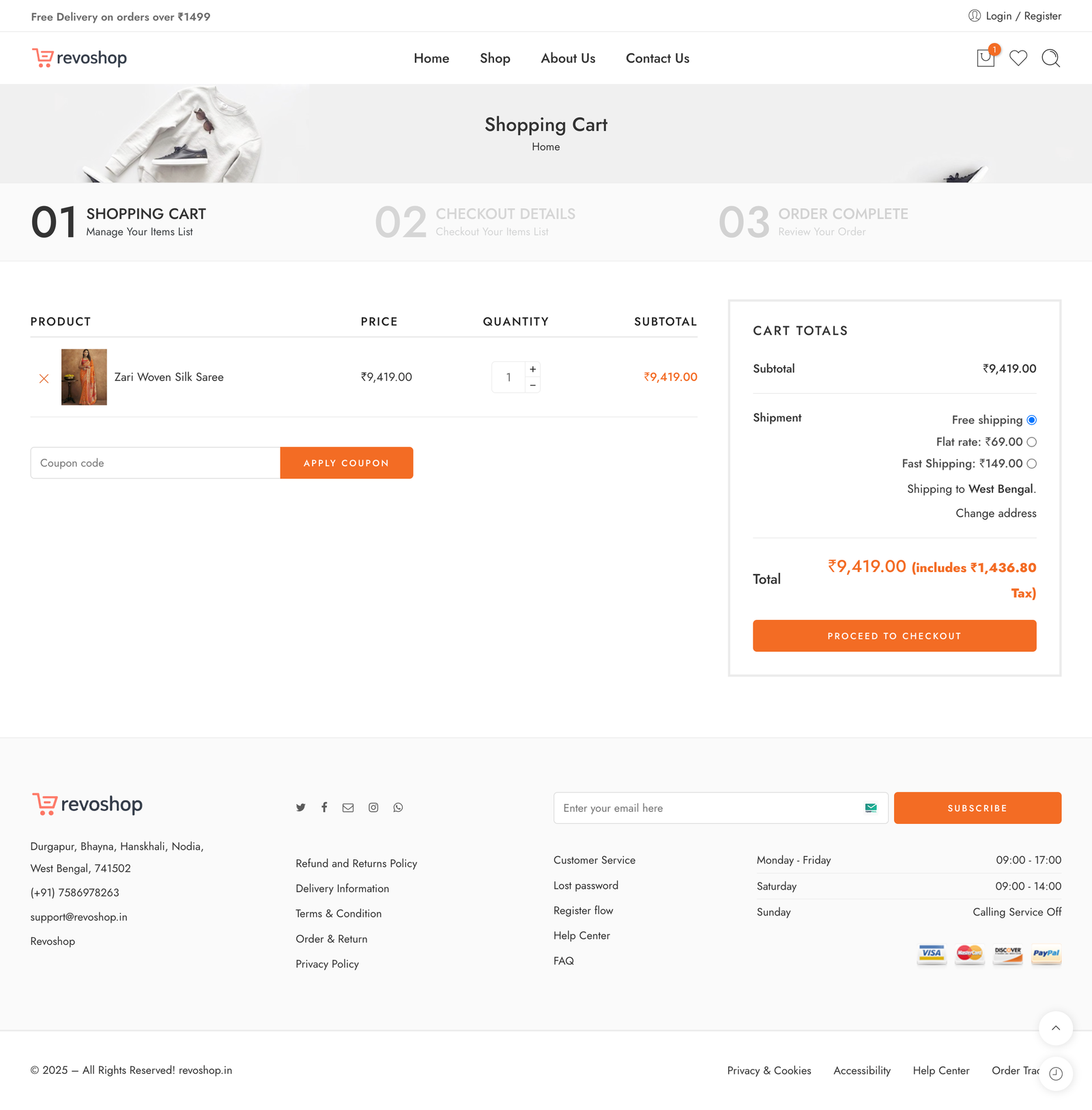 Revoshop checkout flow