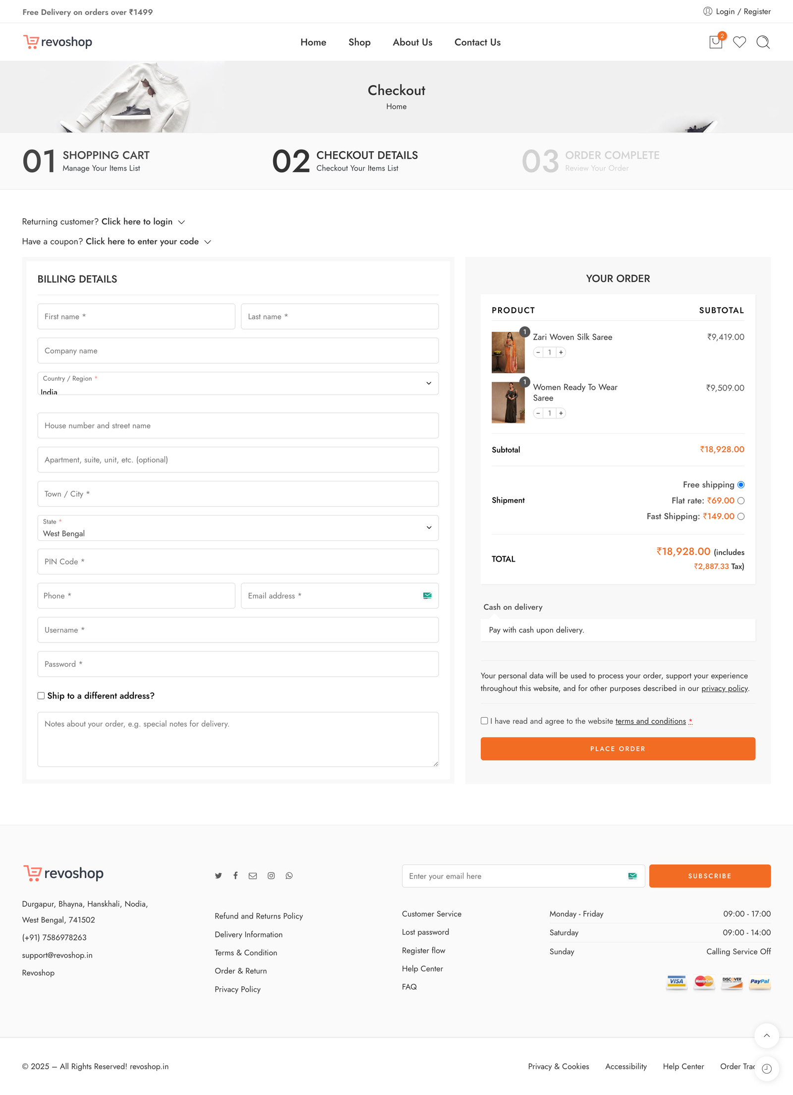 Revoshop order tracking