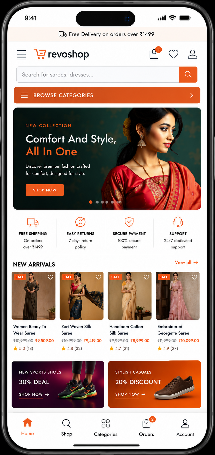 REVOSHOP mobile interface