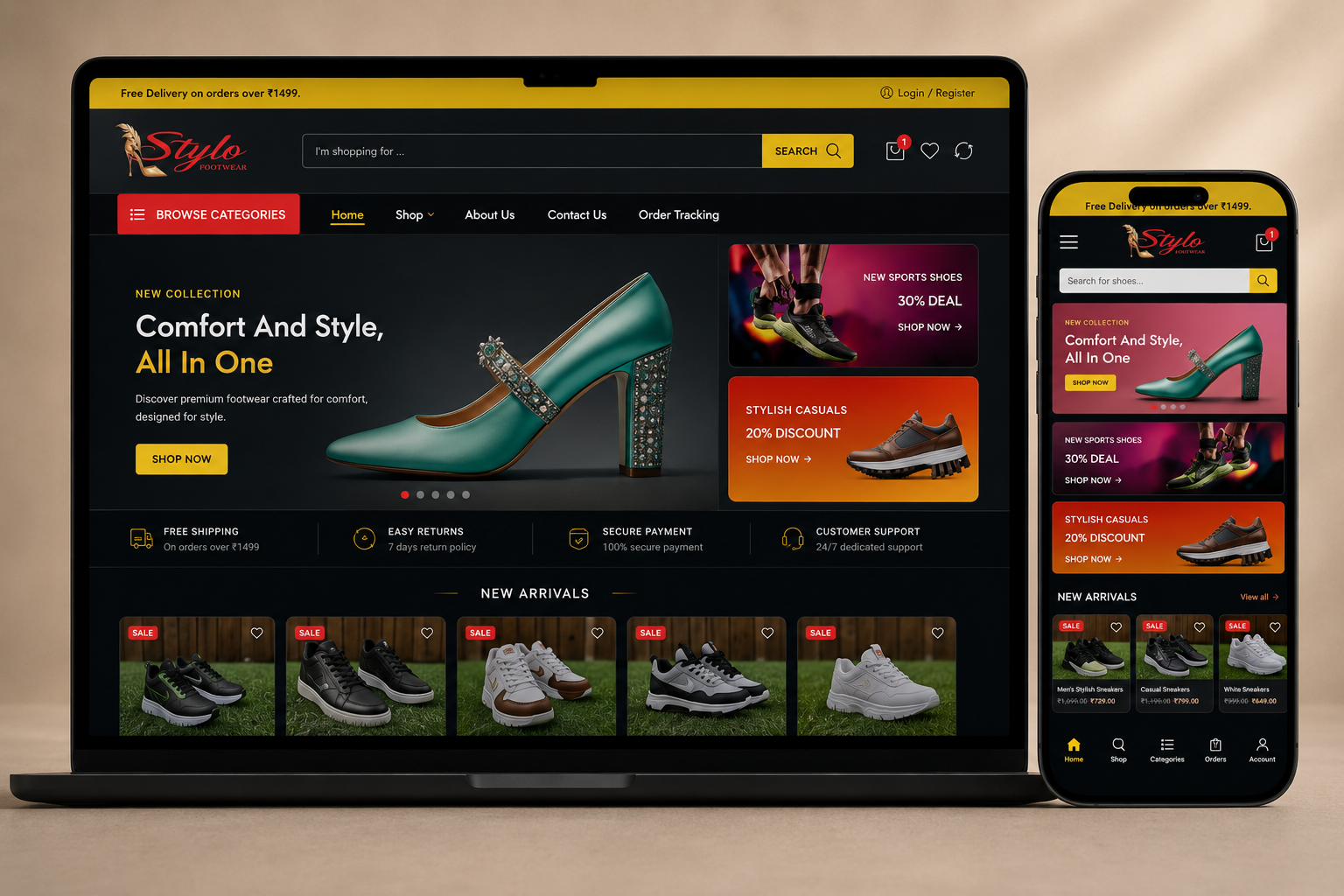 Stylo Footwear eCommerce storefront