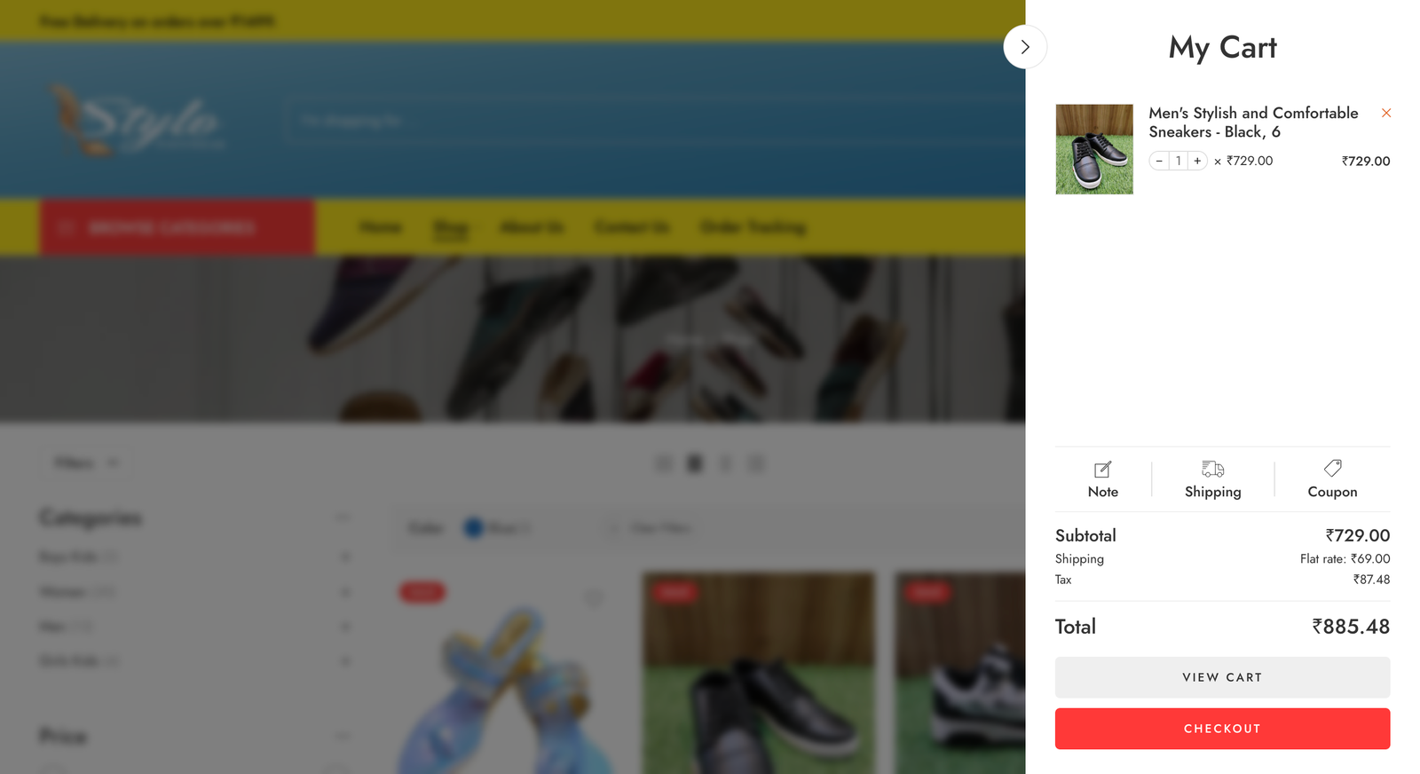 Stylo Footwear cart